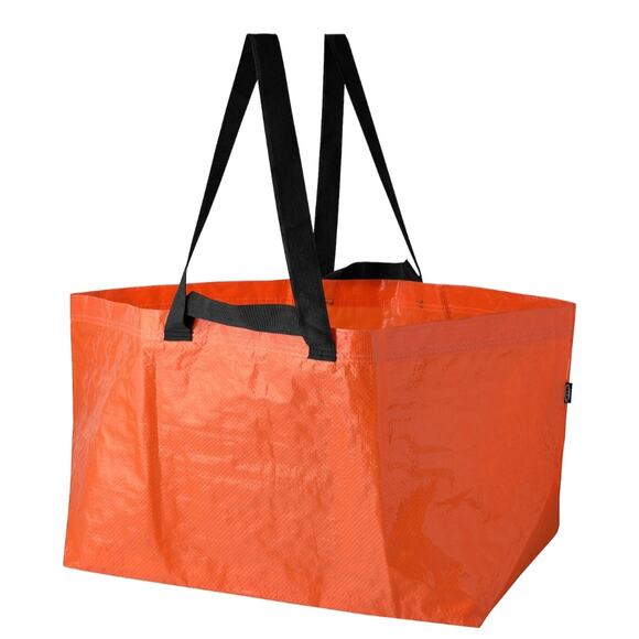 IKEA - KUSTFYR Set of Two Fall Autumn Neon Orange Bat Shopping Tote Bags - Picture 2 of 10